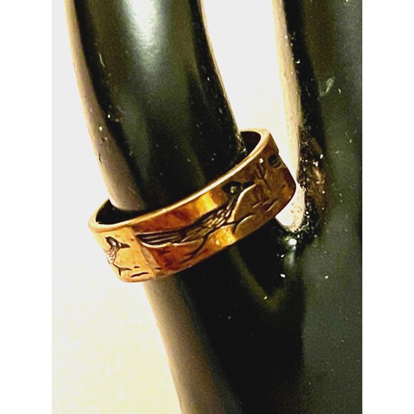 Hand Crafted Copper Ring~Native American Road Runner ~Copper Healing Effect Sz 5 - Picture 2 of 6